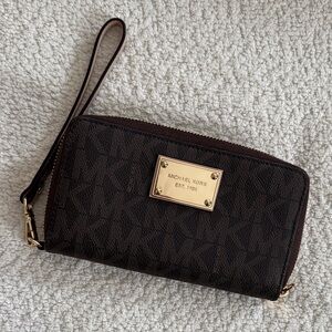 Michael Kors Dark Brown Wristlet Key Holder